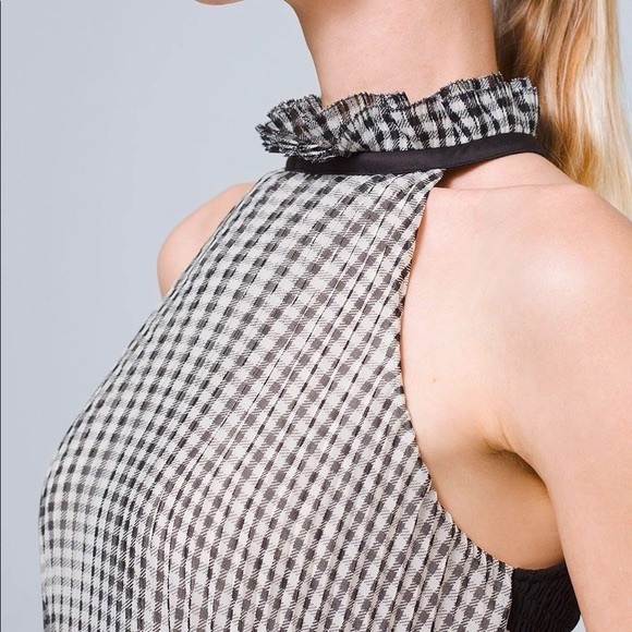 WHBM Gingham Halter Pleated Shift Dress NWOT 16 - Picture 5 of 7